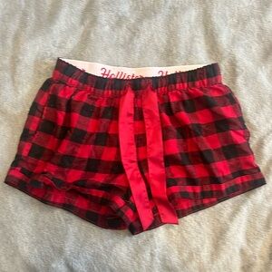 red and black checked hollister sleep shorts